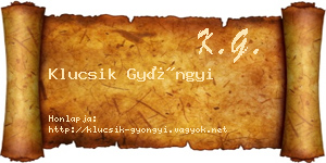 Klucsik Gyöngyi névjegykártya